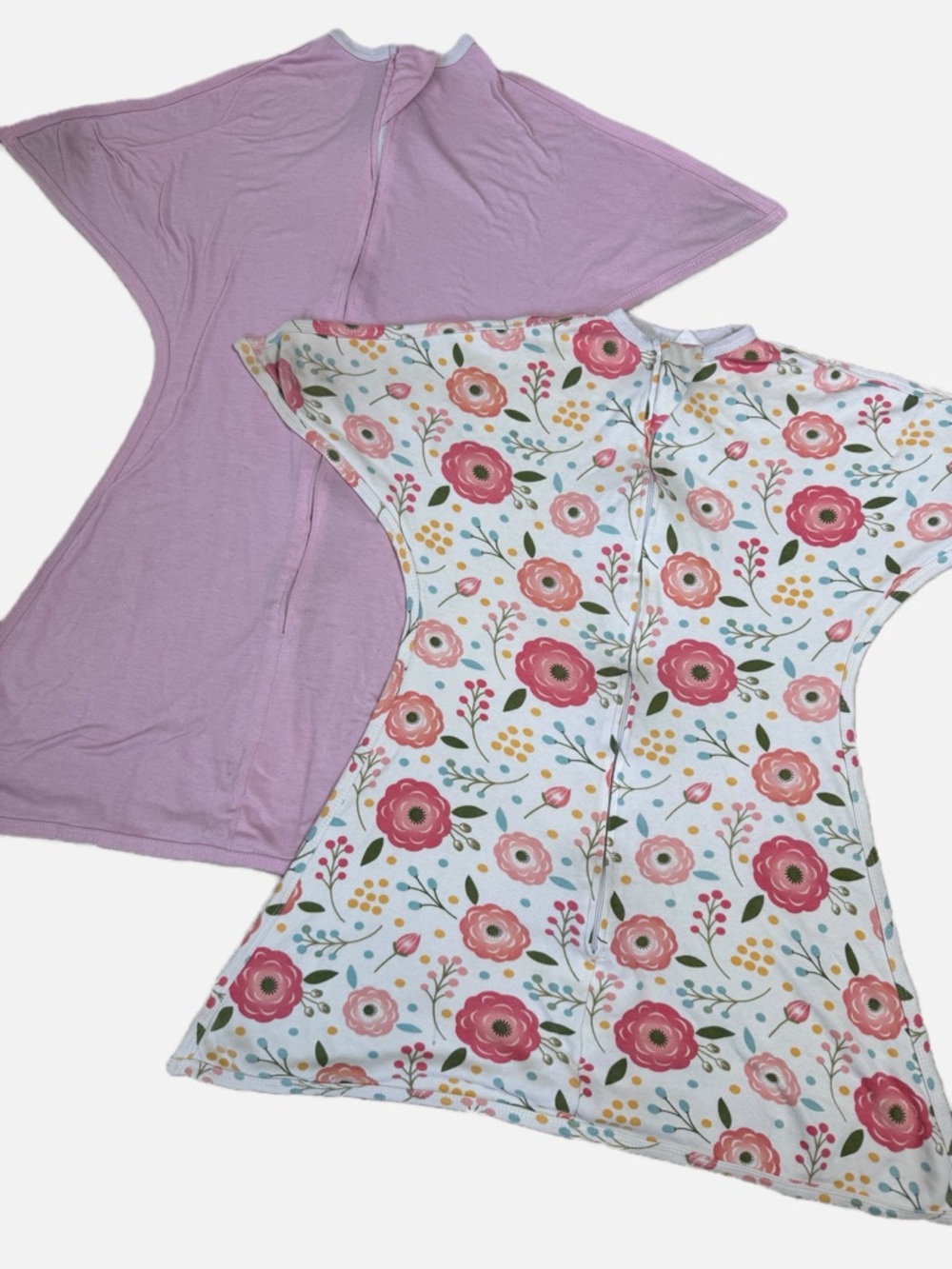 2 Zippadee zip baby sleep sacks medium 6-12 months girls pink floral starfish